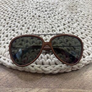 Web Eyewear Polarized Wood Grain Aviator Sunglasses 50th Anniversary Collection